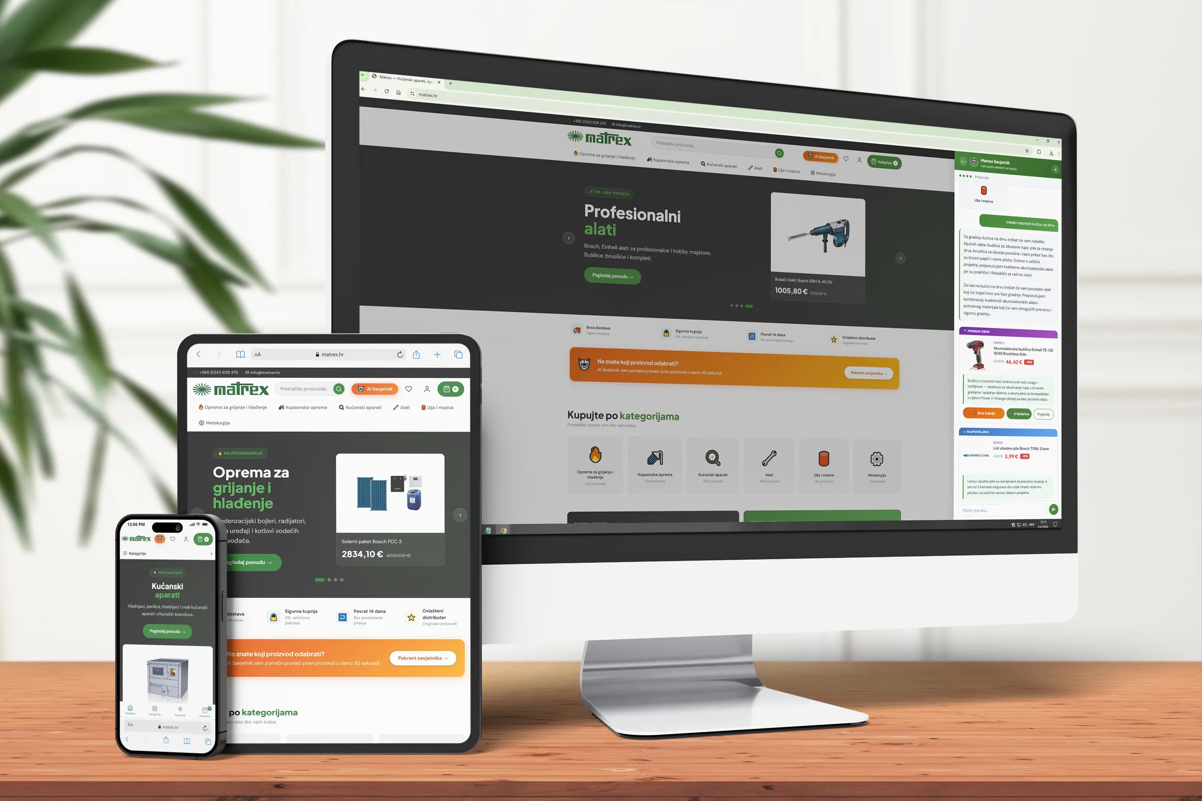 Web shop Matrex s AI savjetnikom na računalu i mobitelu