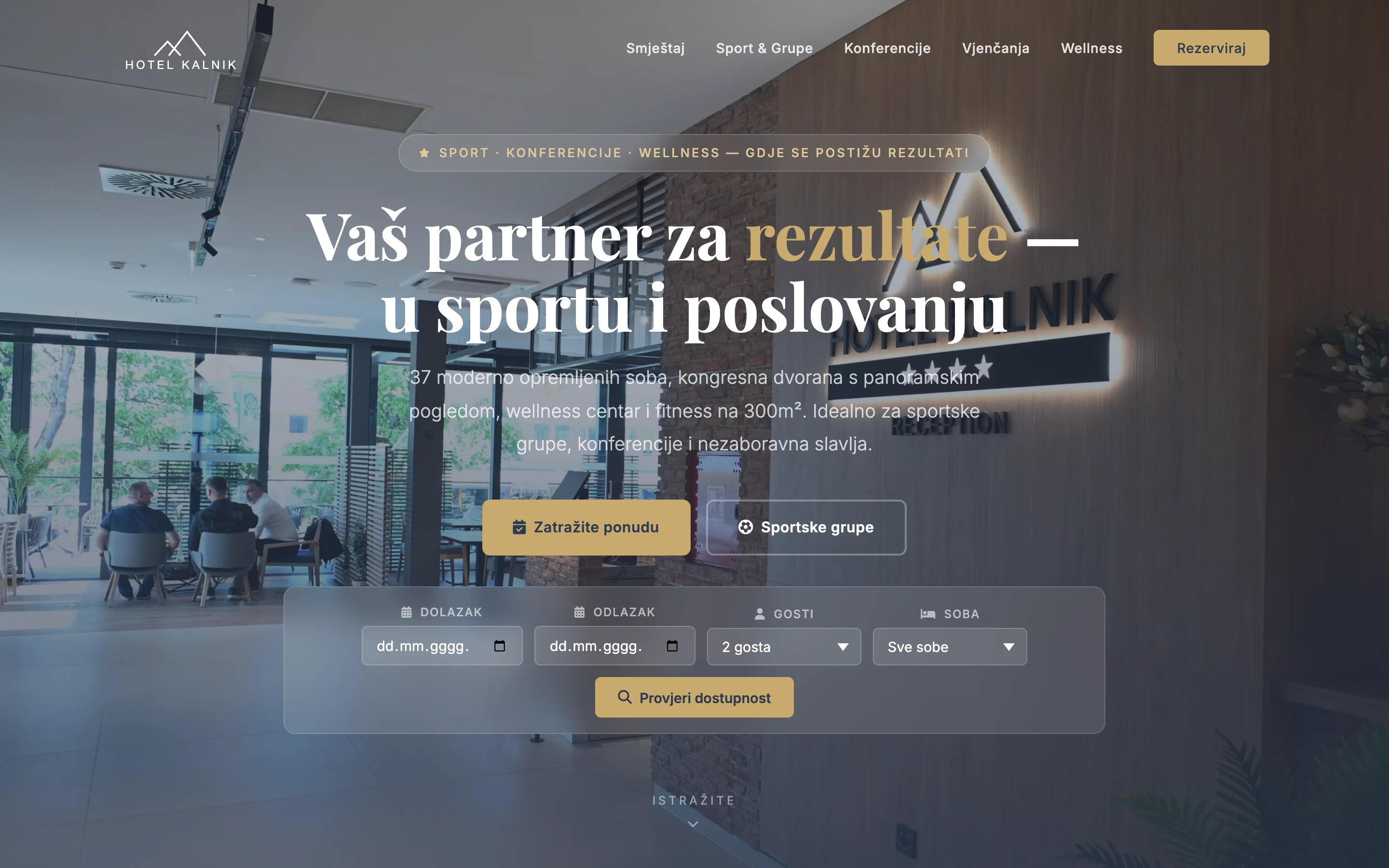 Web platforma — Homepage